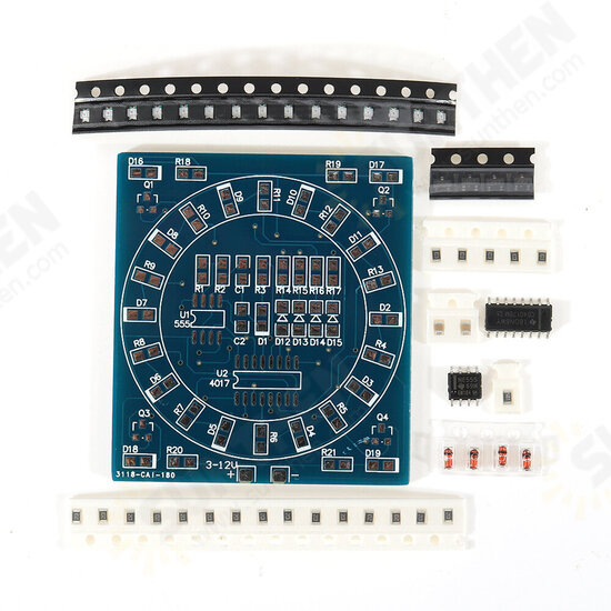 DIY SMD Component Soldering Practice Board Mini PCB Rotating LED Flash Kit