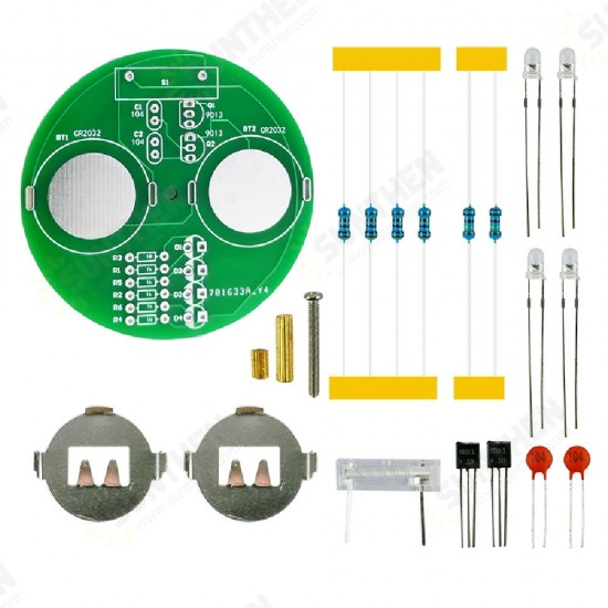 Desktop LED Rotating Gyro Kit Cover Flashing Lights DIY Fun Electronic Welding Product Kit