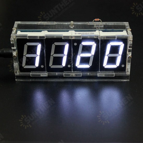 DIY 4 Digit LED Electronic Clock Kit Temperature Light Control Version