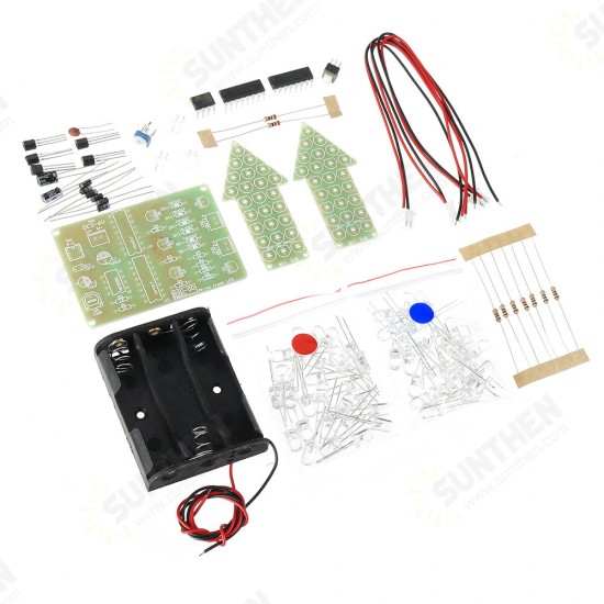 DIY Warning Strobe Light Kit Parts CD4017 Thunder Flash LED Electronic Kit