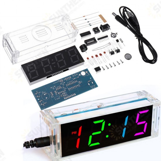 Colorful Digital Clock Electronic Production Kit DIY Parts Component Kit Electronic Watch Welding Experiment