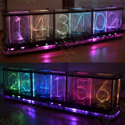 DIY Imitate Glow Clock Kit Full Color RGB Glow Tube Clock LED Music Spectrum Kit