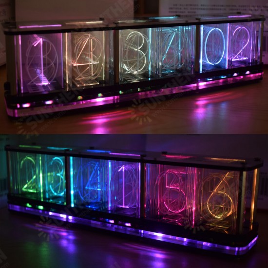 DIY Imitate Glow Clock Kit Full Color RGB Glow Tube Clock LED Music Spectrum Kit