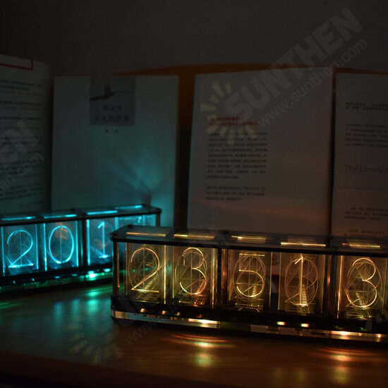 DIY Imitate Glow Clock Kit Full Color RGB Glow Tube Clock LED Music Spectrum Kit