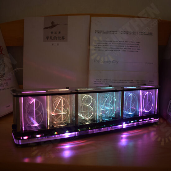 DIY Imitate Glow Clock Kit Full Color RGB Glow Tube Clock LED Music Spectrum Kit