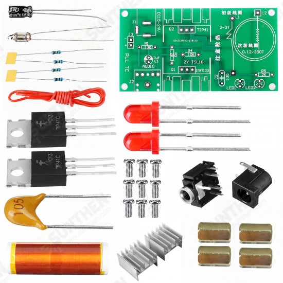 DIY Mini Tesla Coil Module Unassembled 15W DC 15-24V 2A Plasma Speaker Electronic Kit