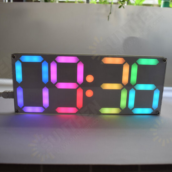 Large Size Rainbow Color Digital Tube DS3231 Clock DIY Kit