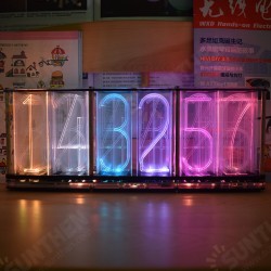 Oversized Font Analog Nixie Tube Clock Rainbow LED Full Color Music Spectrum DIY Kit