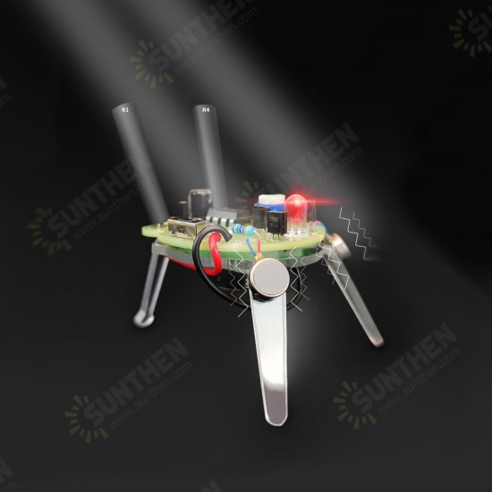 Photosensitive Mobile Robot DIY Kit Tail Breathing Light Electronic Education Training Photosensitive Mobile Robot DIY Kit Tail Breathing Light Electronic Education Training