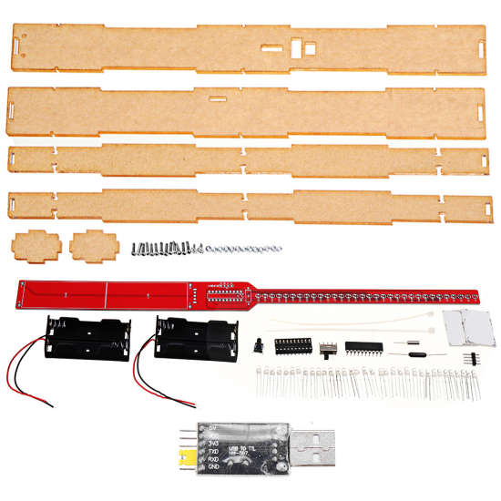 HU-007 32-bit Rocker Making Kit Electronic DIY Soldering Parts 51 Single-chip LED Flashing Light Stick