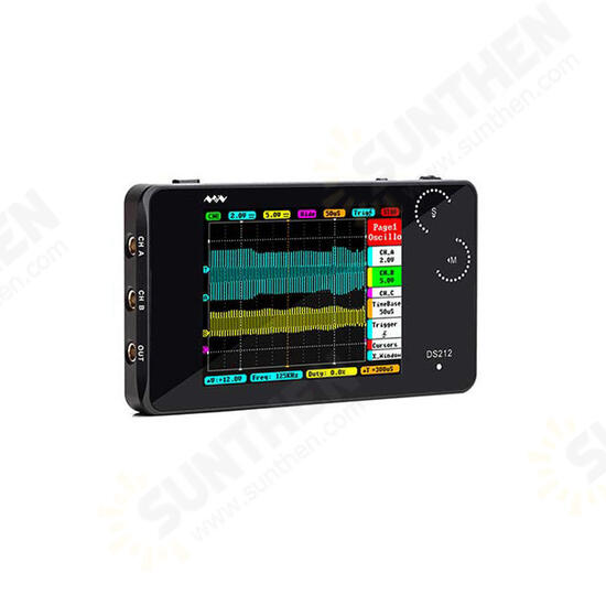 DS212 Digital Storage Oscilloscope Portable Nano Handheld Bandwidth 1MHz Sampling Rate 10MSa/s Thumb Wheel