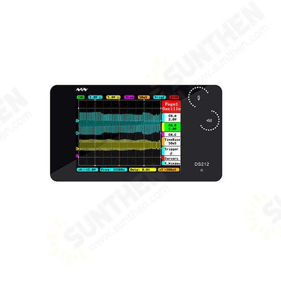 DS212 Digital Storage Oscilloscope Portable Nano Handheld Bandwidth 1MHz Sampling Rate 10MSa/s Thumb Wheel