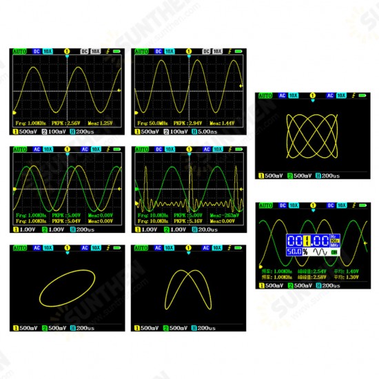 DSO2512G 2.8 Inch Dual Channel + Signal Generator 120M Digital Oscilloscope 500GS/s FFT Spectrum Analysis Three Trigger Modes