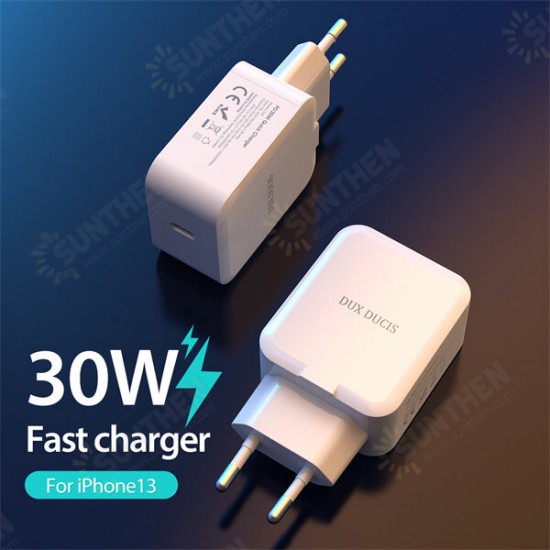 C100-PD 30W USB PD Charger PPS PD3.0 QC3.0 FCP SCP Fast Charging Wall Charger Adapter EU Plug For iPhone 13 Samsung iPad Pro For MacBook Air M1