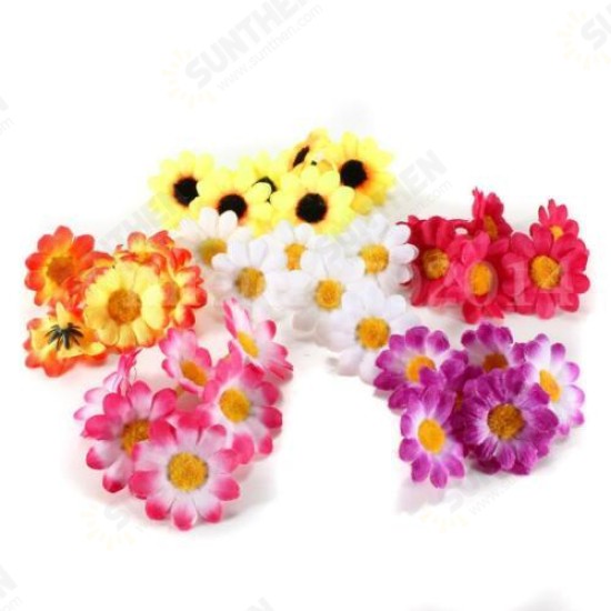 100Pcs Artificial Daisy Gerbera Heads Silk Flowers Wedding Birthday Party Decorations