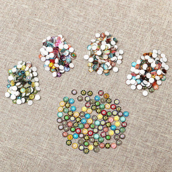 100Pcs/Set 10MM Round Mixed Supplies Crafted Handcrafted Tiles For Jewelry Making Decorations