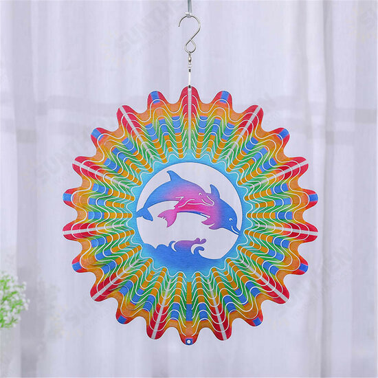 12inch 3D Fairy Garden Wind Spinner Sun Catcher Cyclone Yard Outdoor Decorations