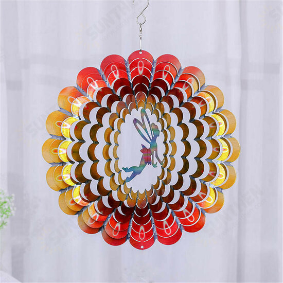 12inch 3D Fairy Garden Wind Spinner Sun Catcher Cyclone Yard Outdoor Decorations