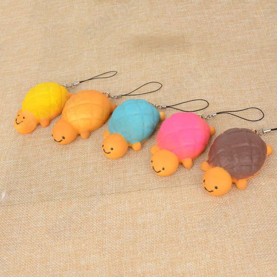 1PCS 10X13CM Random Kawaii Turtle Shape Squishy Toy Cell Phone Chain