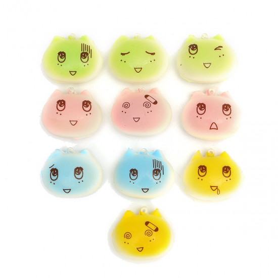 1PCS Kawaii Face Simulate Colorful Cartoon Totoro Squishy Toy Stress Reliever Phone Chain