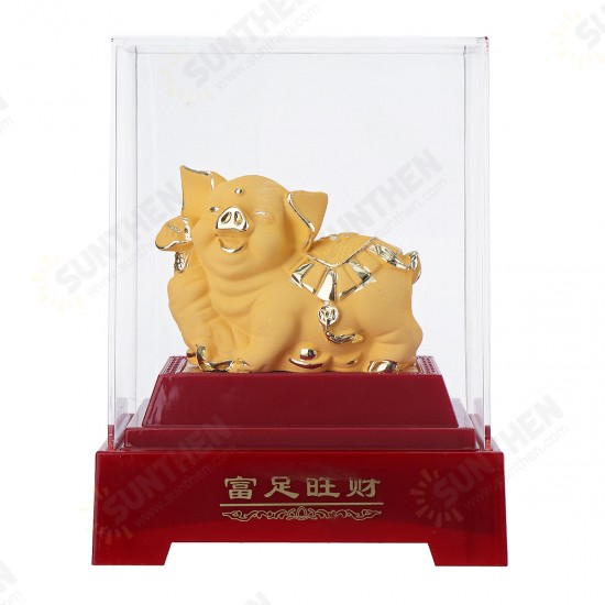 2019 Chinese Zodiac Gold Pig Money Wealth Statue Office Home Decorations Ornament Gift