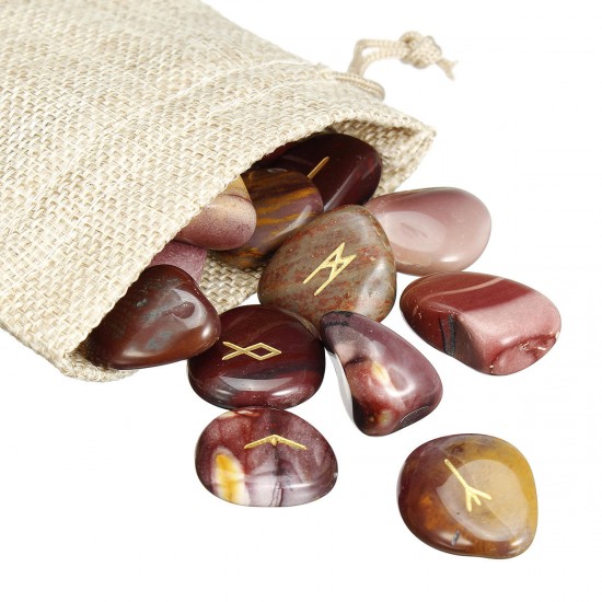 25pcs/Set Engraved Chakra Stones Opal Reiki Healing Energy Palm Natural Gemstone Decorations