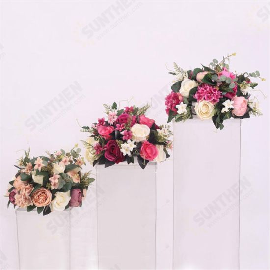 38cm Silk Rose Peony Artificial Flower T Station Stand Backdrop Wedding Decor Supplies