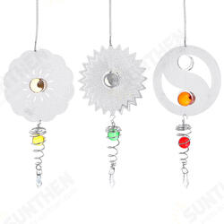 3D Metal Hanging Silent Wind Spinner Wind Chimes Bell Garden Decor Ball In Center 3D Metal Hanging Silent Wind Spinner Wind Chimes Bell Garden Decor Ball In Center
