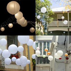 3PCS White Round Paper Lanterns Chinese Hanging Decorations Decorative Lanterns for Wedding Party Decorations 3PCS White Round Paper Lanterns Chinese Hanging Decorations Decorative Lanterns for Wedding Party Decorations