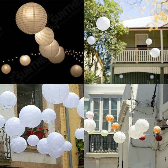 3PCS White Round Paper Lanterns Chinese Hanging Decorations Decorative Lanterns for Wedding Party Decorations