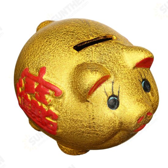 5inch Gold Ceramic Piggy Bank Mini Cute Pig Children Coin Collection Gift Decorations