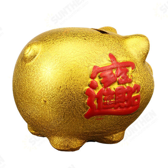 5inch Gold Ceramic Piggy Bank Mini Cute Pig Children Coin Collection Gift Decorations