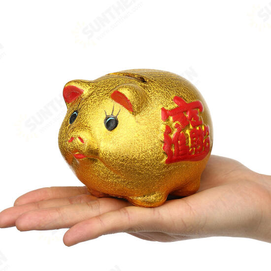 5inch Gold Ceramic Piggy Bank Mini Cute Pig Children Coin Collection Gift Decorations