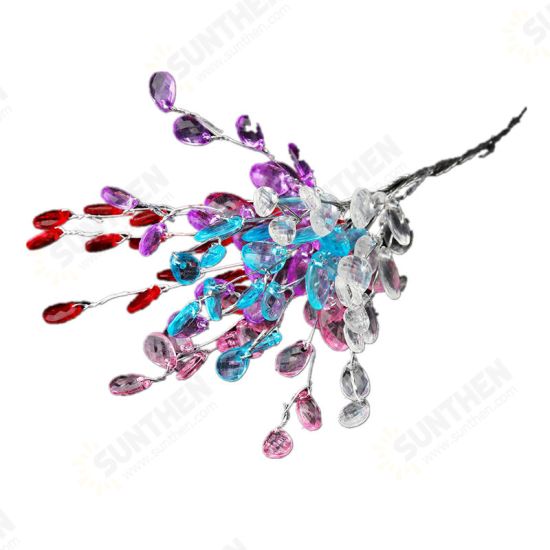 50PCS DIY Clear Acrylic Drops Crystal Bead Spray Wired Stems Wedding Craft Decorations