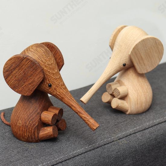 Adjustable Handicraft Elephant Wooden Animal Doll Smooth Surface Home Decorations Gift