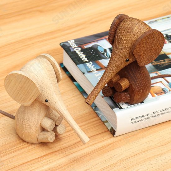 Adjustable Handicraft Elephant Wooden Animal Doll Smooth Surface Home Decorations Gift