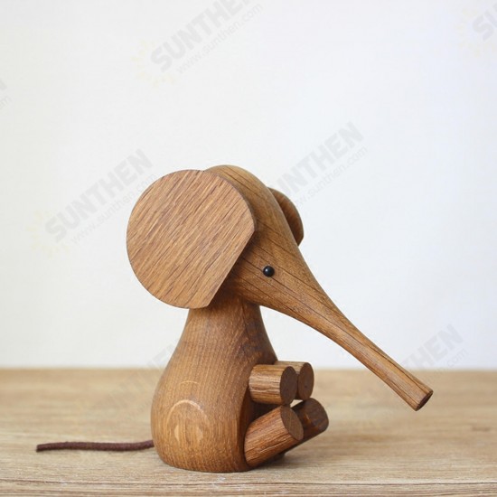 Adjustable Handicraft Elephant Wooden Animal Doll Smooth Surface Home Decorations Gift