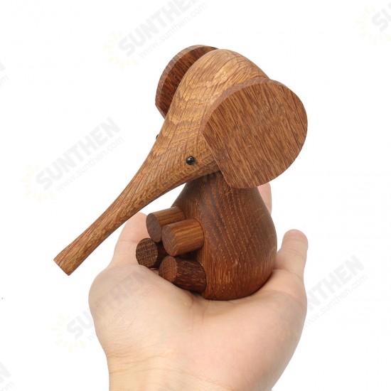 Adjustable Handicraft Elephant Wooden Animal Doll Smooth Surface Home Decorations Gift