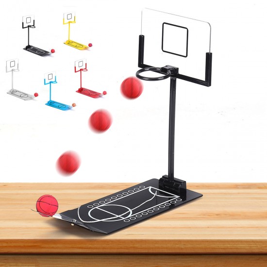 Basketball Game Toys Metal Desktop Decoration Foldable Shooting Rack Stress Relief Ornament Creative Office Home Table Decor Gift