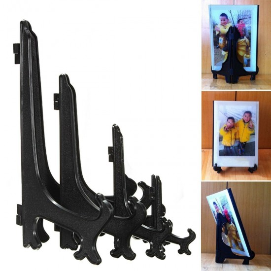 Black 4 Size Display Easel Picture Frame Photo Pedestal Holder