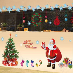 Christmas Tree Wall Sticker Santa Claus Gift Wall Art Window Home Decoration Christmas Tree Wall Sticker Santa Claus Gift Wall Art Window Home Decoration