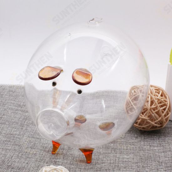 Clear Glass Piggy Bank Coin Money Cash Collectible Saving Box Jar Gift Pig