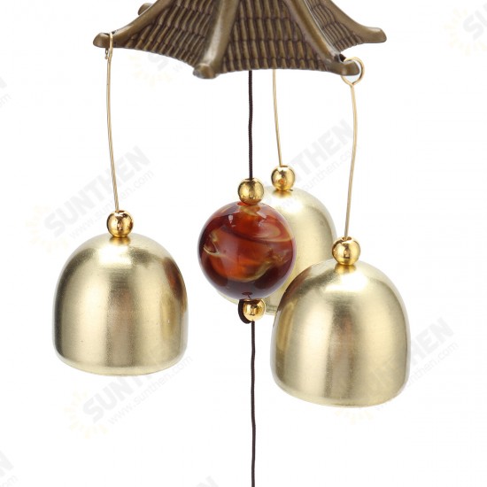 Copper Lucky Feng Shui Wind Chime Hanging Bell Jingle Doorative Pendant Charm