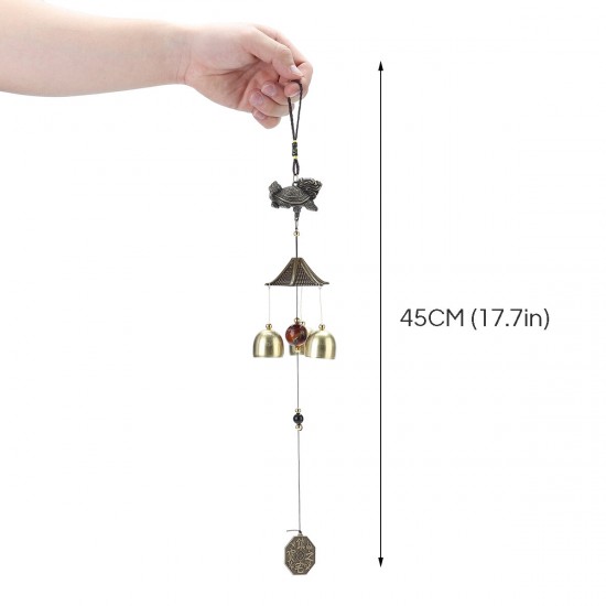 Copper Lucky Feng Shui Wind Chime Hanging Bell Jingle Doorative Pendant Charm