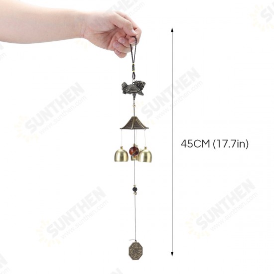 Copper Lucky Feng Shui Wind Chime Hanging Bell Jingle Doorative Pendant Charm