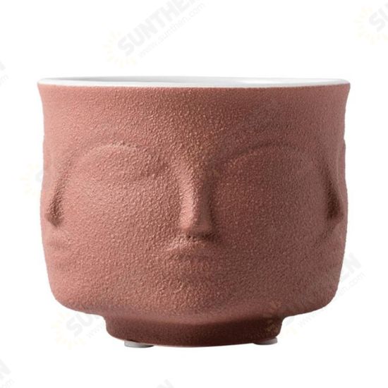 Creative Ceramic Face Flower Vase Art Planter Pot Office Home Decorations Holder