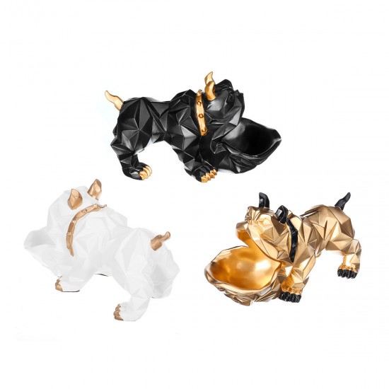 Cute Dog Figurines Statue Resin Sculpture Home Storage Decorations