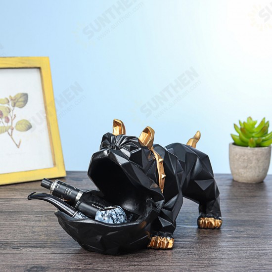 Cute Dog Figurines Statue Resin Sculpture Home Storage Decorations