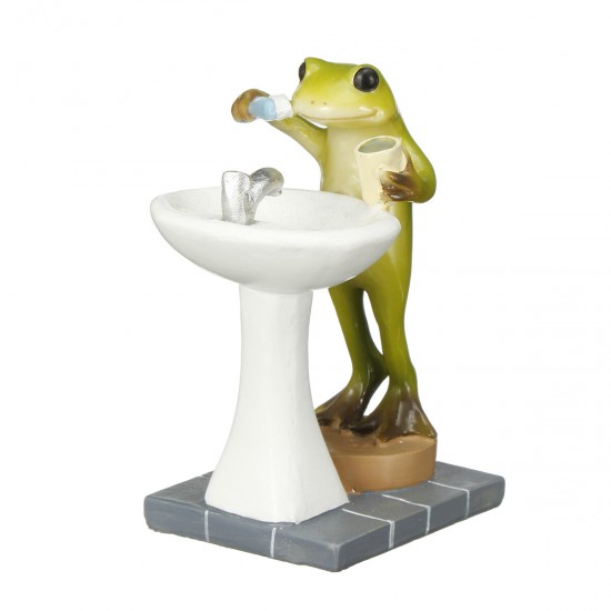 Cute Frog Statue Figurine Home Office Desk Ornament Garden Bonsai Decor Gift