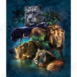 DIY 5D Diamond Paintings Tiger Lion Embroidery Cross Crafts Stitch Tool Kit DIY 5D Diamond Paintings Tiger Lion Embroidery Cross Crafts Stitch Tool Kit